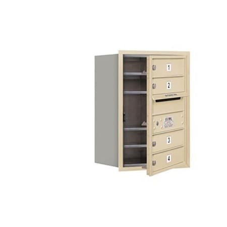 Salsbury Industries Salsbury 3706S-04SFU 6 Door High Unit 23.50 Inches - Single Column - 4 Mb1 Doors - Sandstone - Front Loading - Usps Access 3706S-04SFU